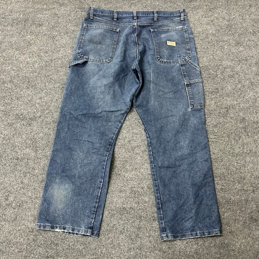 Wrangler Carpenter Jeans Mens Size 36x29 Blue Denim Relaxed Fit Workwear Utility